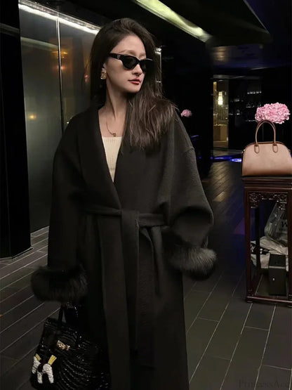 Brown Woolen Tops Overcoat