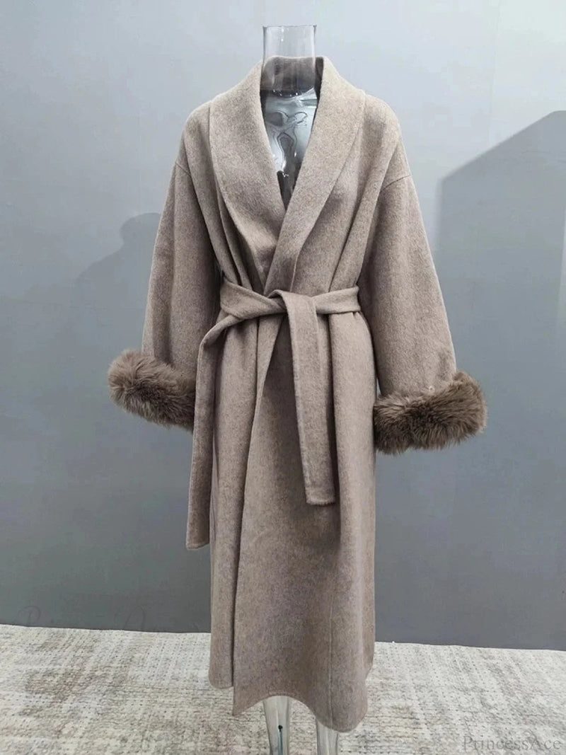 Brown Woolen Tops Overcoat