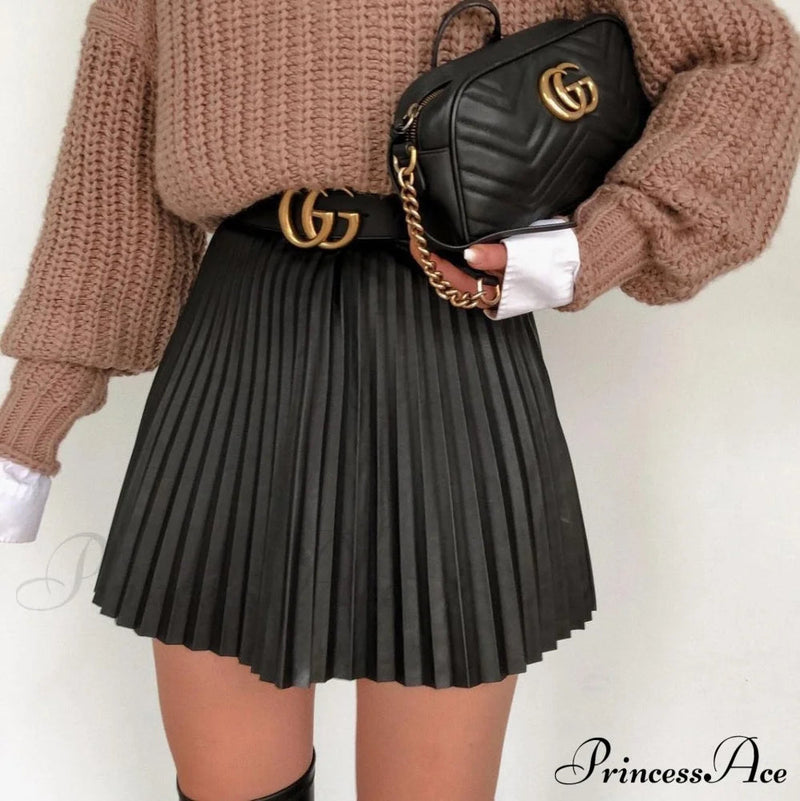 High Waisted A-line Mini Skirt