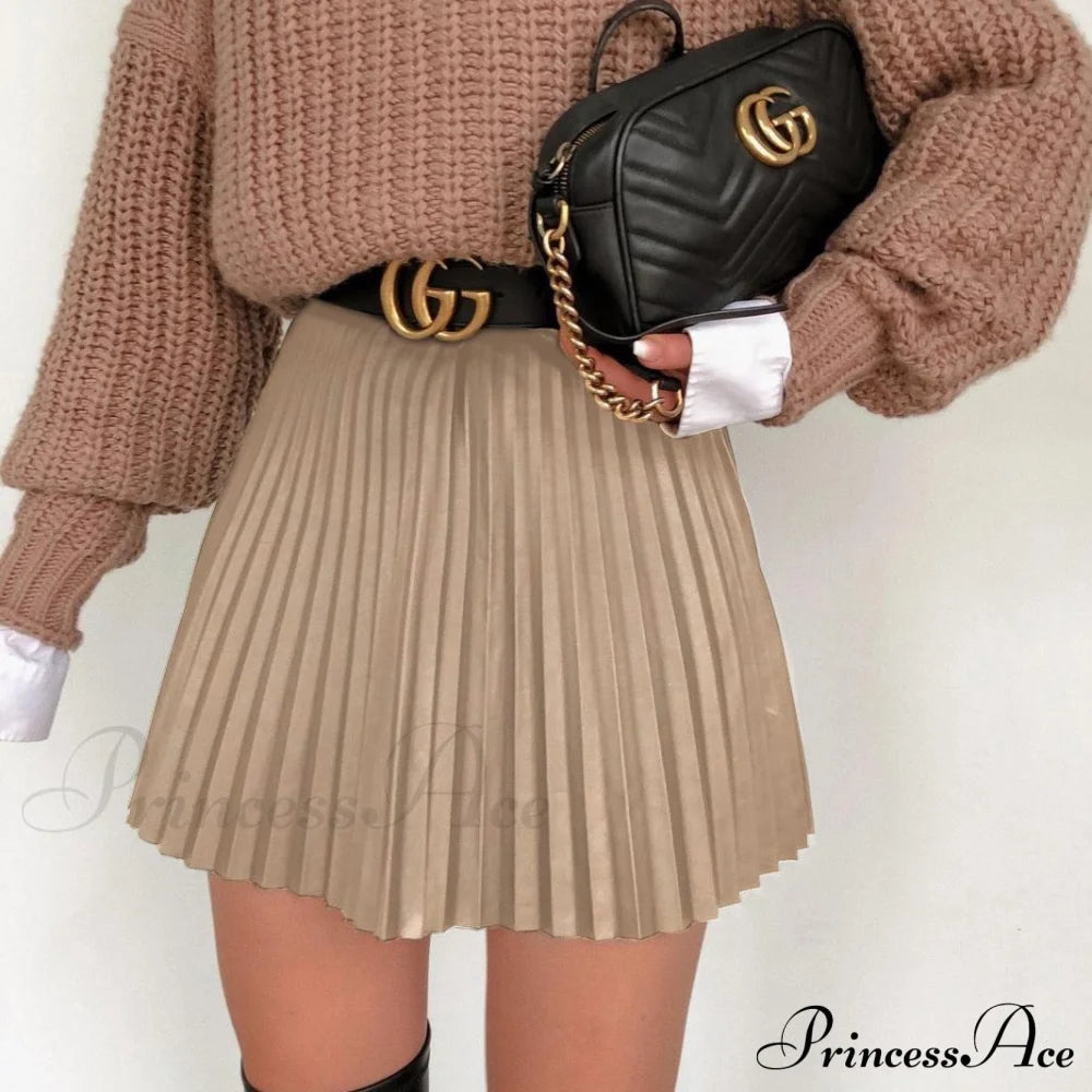 High Waisted A-line Mini Skirt