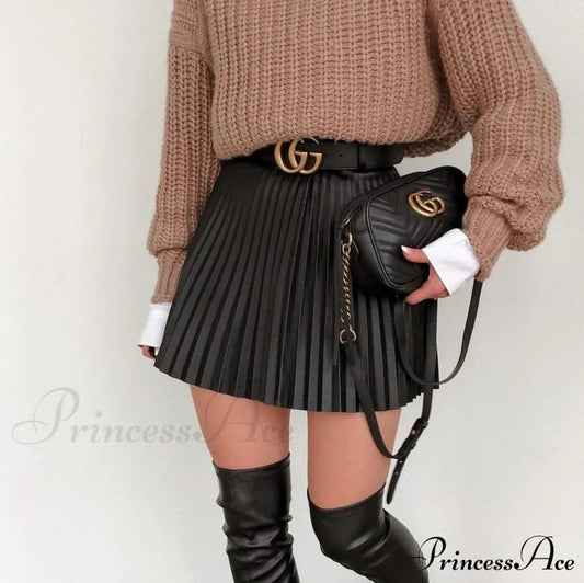 High Waisted A-line Mini Skirt