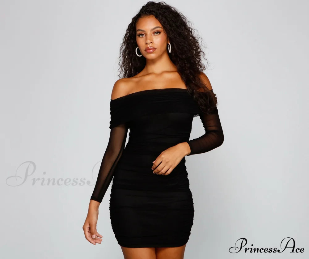 Moment Mesh Charming Bodycon Mini Dress
