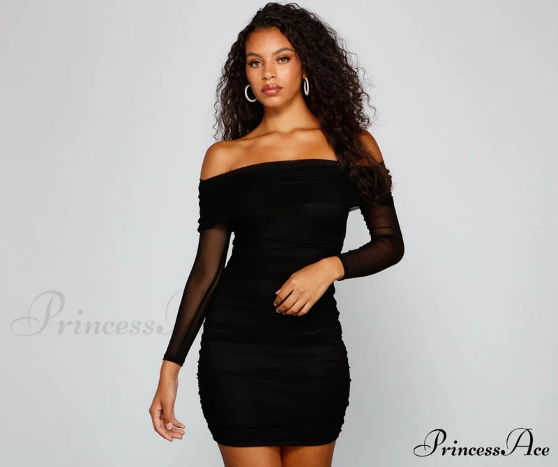 Moment Mesh Charming Bodycon Mini Dress