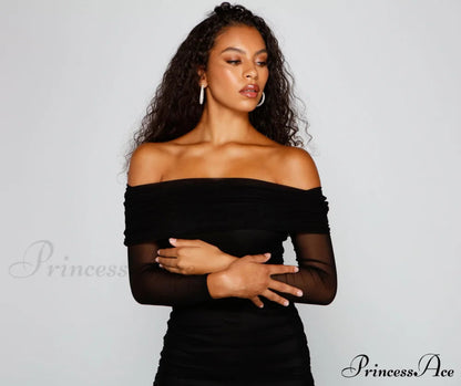 Moment Mesh Charming Bodycon Mini Dress