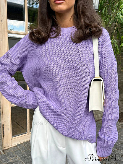 O-neck Knitted Sweater Pullovers