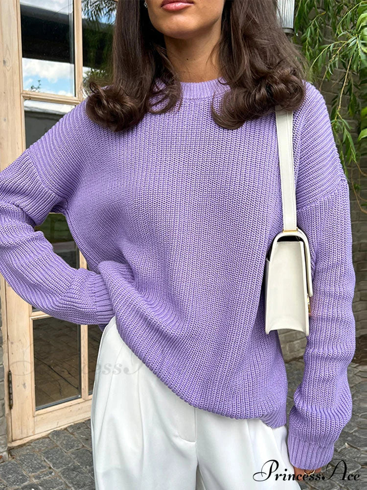 O-neck Knitted Sweater Pullovers