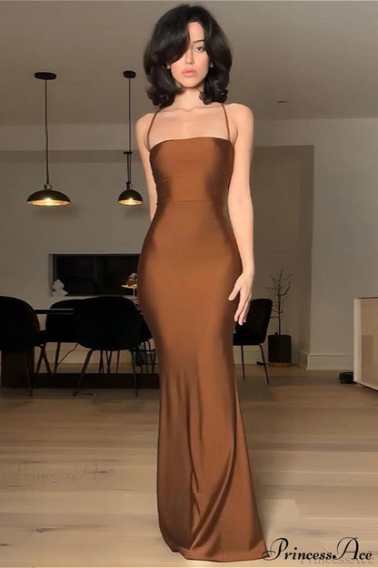 Cami Tube Slim Backless Maxi Dress