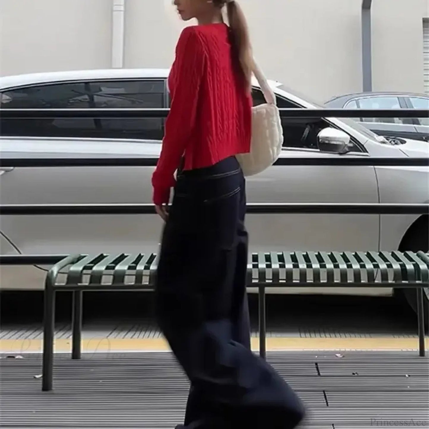 Versatile Slim Fit Red Fashionable Twist Wool Warm Knit Christmas Sweater
