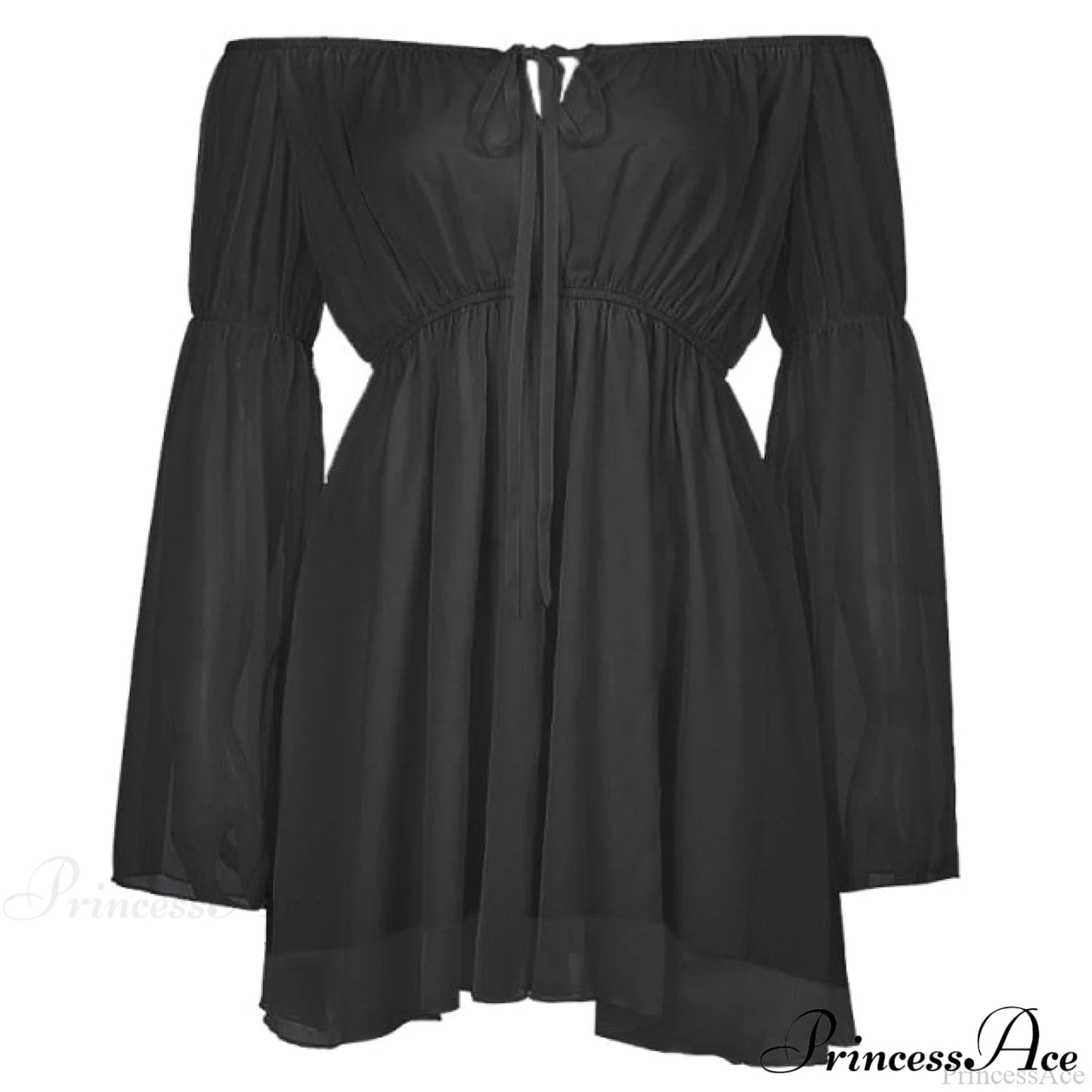 Chiffon Detachable Corset Charming Puff Sleeve Mini Dresses