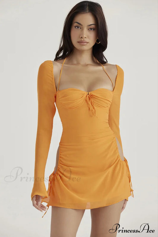 Chiffon Halter Stylish Mini Dress