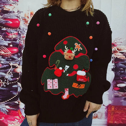 Christmas Handmade Decoration Tree Closet Staples Work Pullover Christmas Sweater