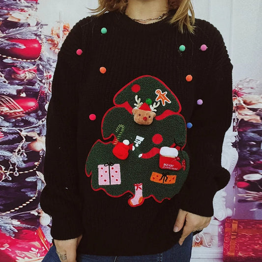 Christmas Handmade Decoration Tree Closet Staples Work Pullover Christmas Sweater