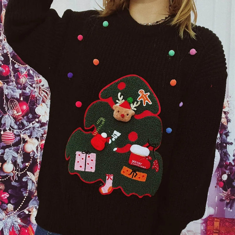 Christmas Handmade Decoration Tree Closet Staples Work Pullover Christmas Sweater
