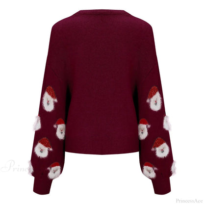 Christmas Santa Head Oversized Sweater