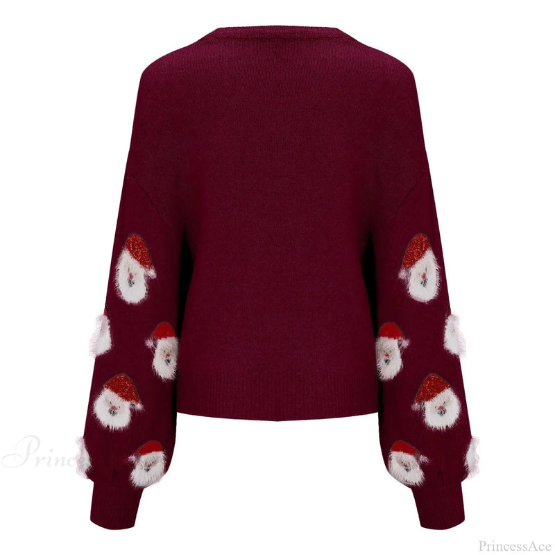 Christmas Santa Head Oversized Sweater