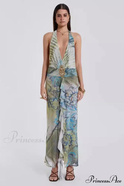 Cindy Plunge Stylish Maxi Dress