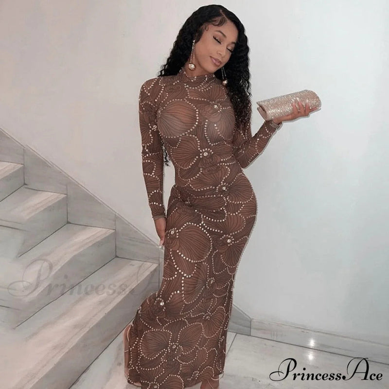 Club Bodycon See Through Long Dress