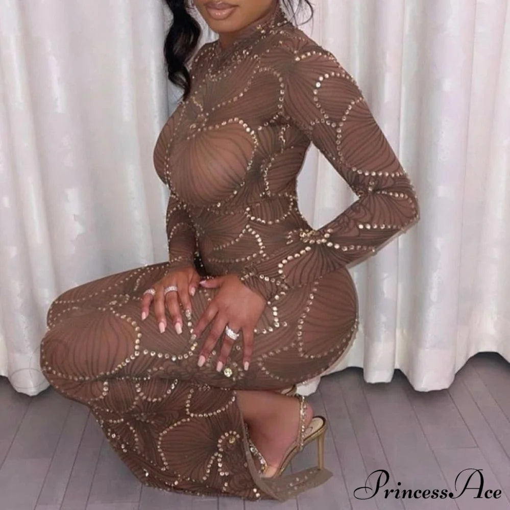 Club Bodycon See Through Long Dress
