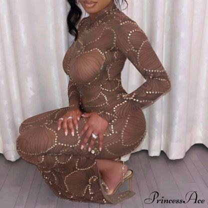 Club Bodycon See Through Long Dress