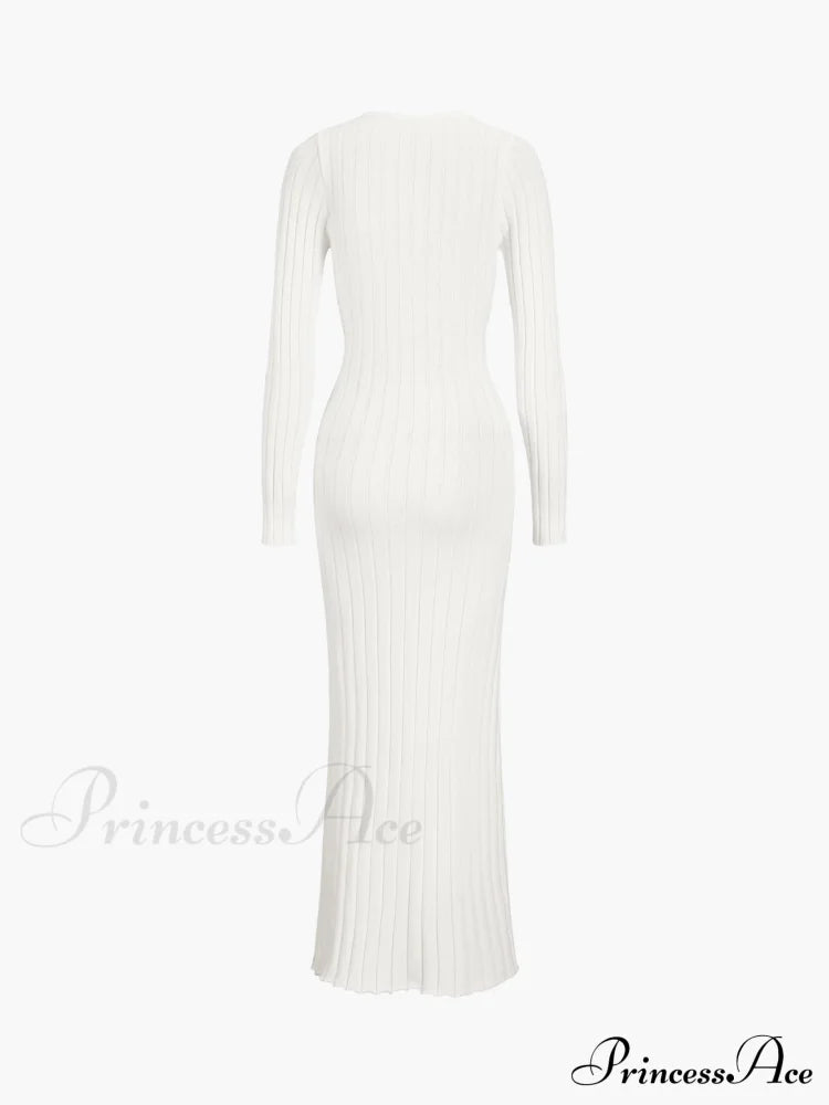 Coastal Allure Knotted Long Sweater Dress