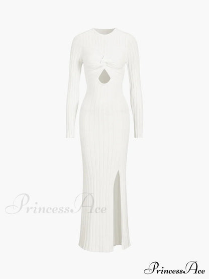 Coastal Allure Knotted Long Sweater Dress