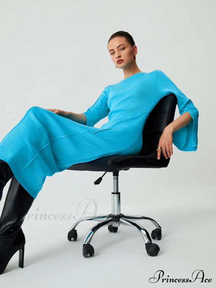 Coastal Allure Long Sleeve Long Sweater Dress