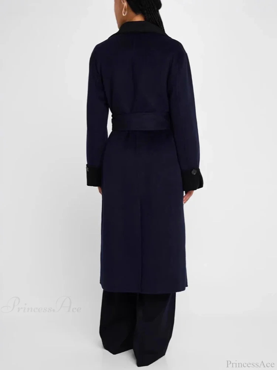 Color Lapel Slim Single-breasted Overcoat