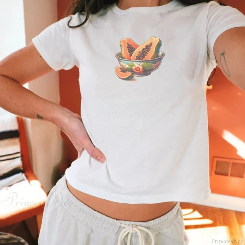 Combhasaki Summer Y2k Cherry Print T-shirt