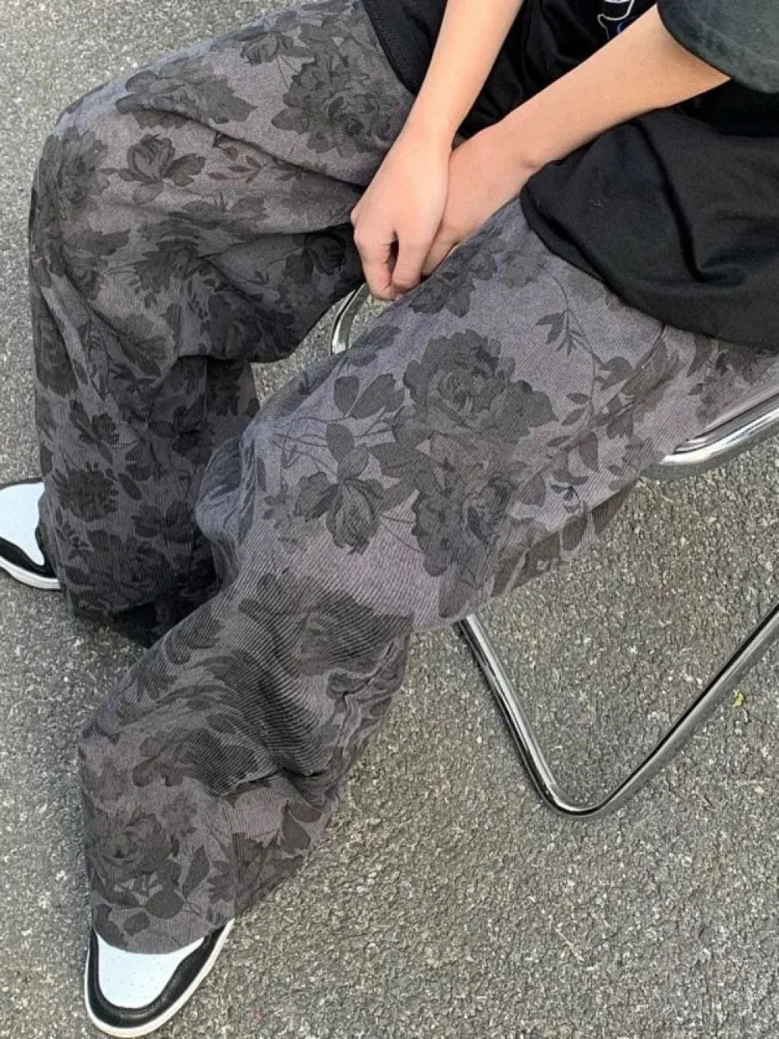 Corduroy Print High Waist Jogger Pant