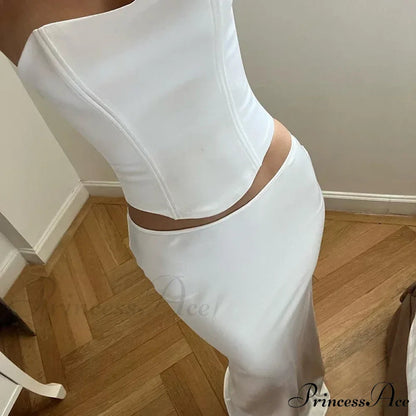 Corset Bandage Two Piece Maxi Dress