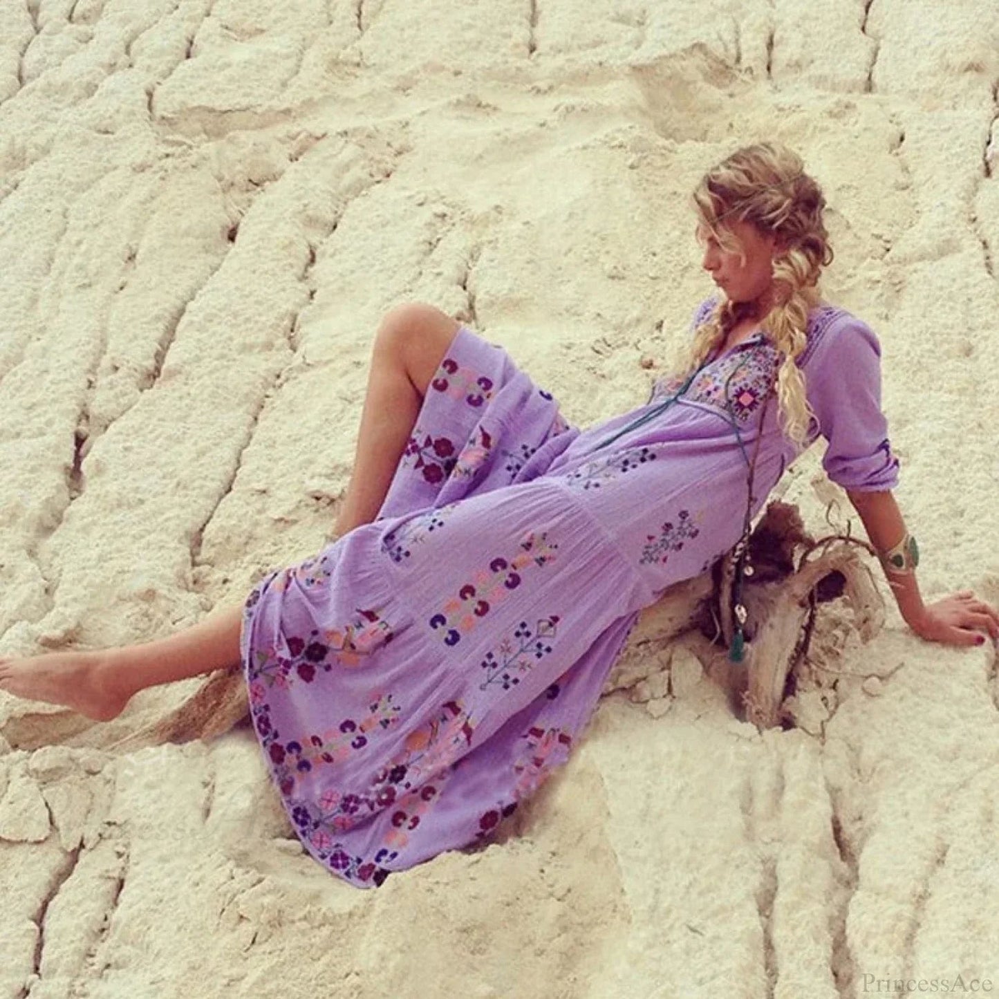 Cotton Embroidered Maxi Dress