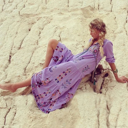 Cotton Embroidered Maxi Dress