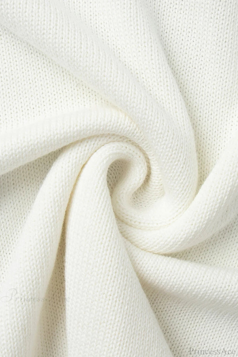 Cotton Loose Fit Off-shoulder Knit Sweater