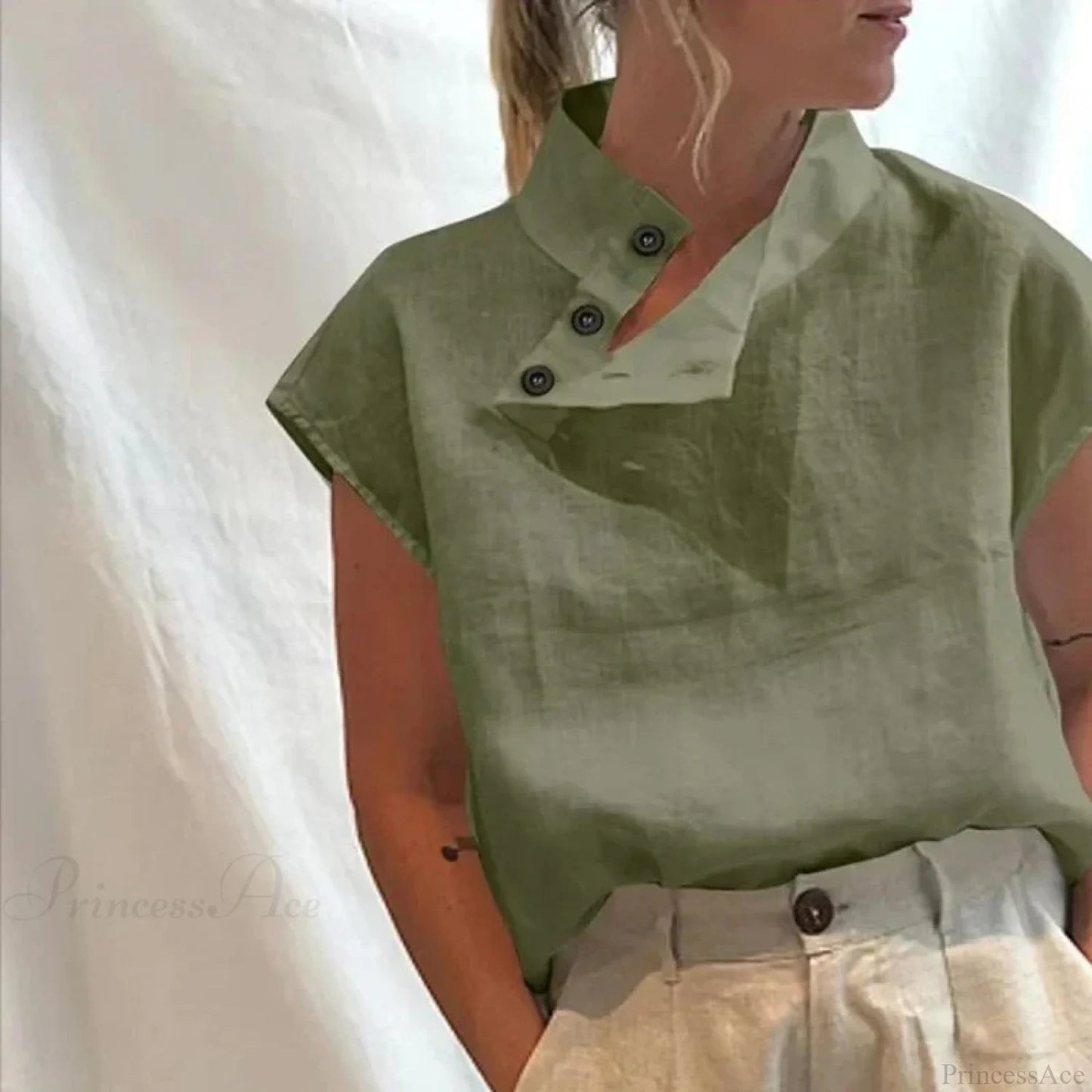 Cotton Loose White Blouse Summer Blouse