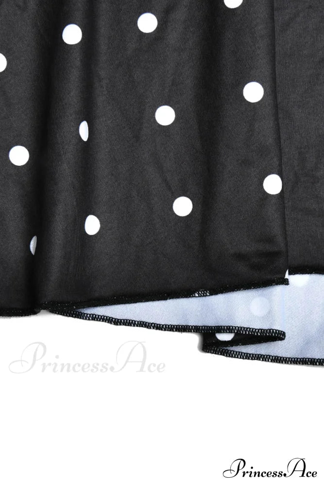 Cowl Neck Slit Dress With Polka Dots