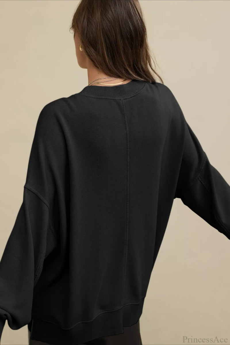 Crew Neck Minimalist Relaxed Sweatshirt