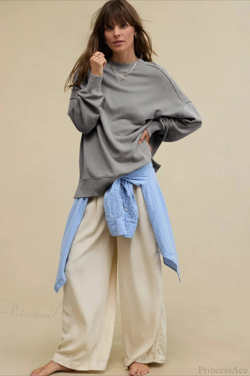 Crew Neck Minimalist Relaxed Sweatshirt