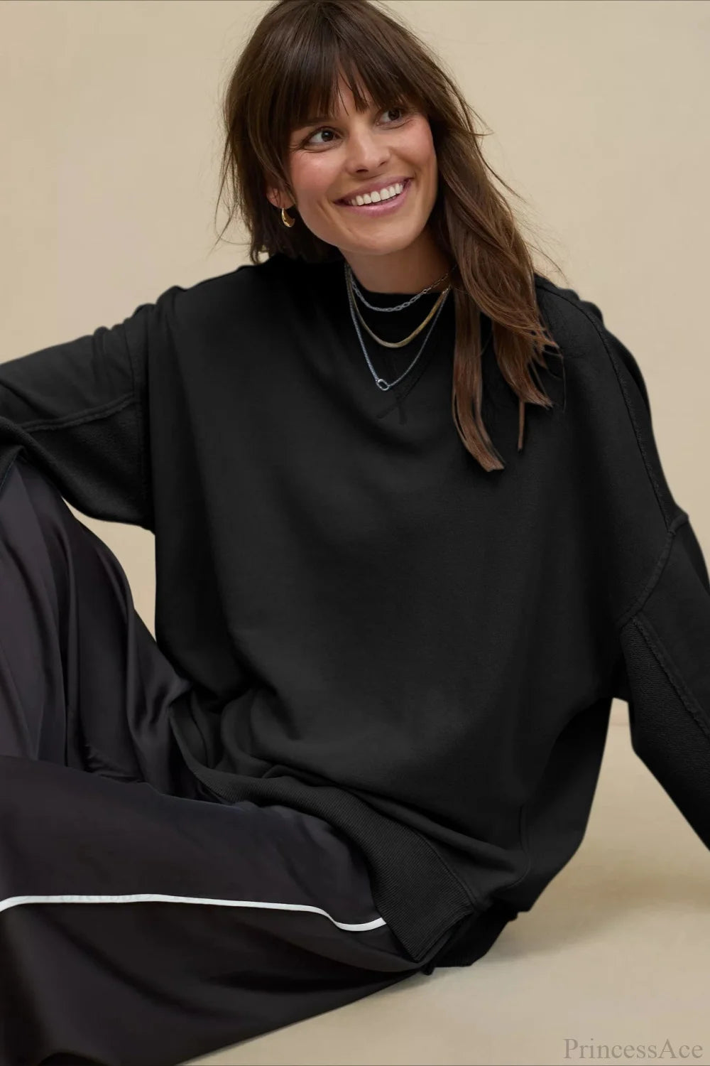 Crew Neck Minimalist Relaxed Sweatshirt