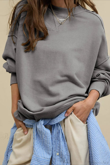 Crew Neck Minimalist Relaxed Sweatshirt
