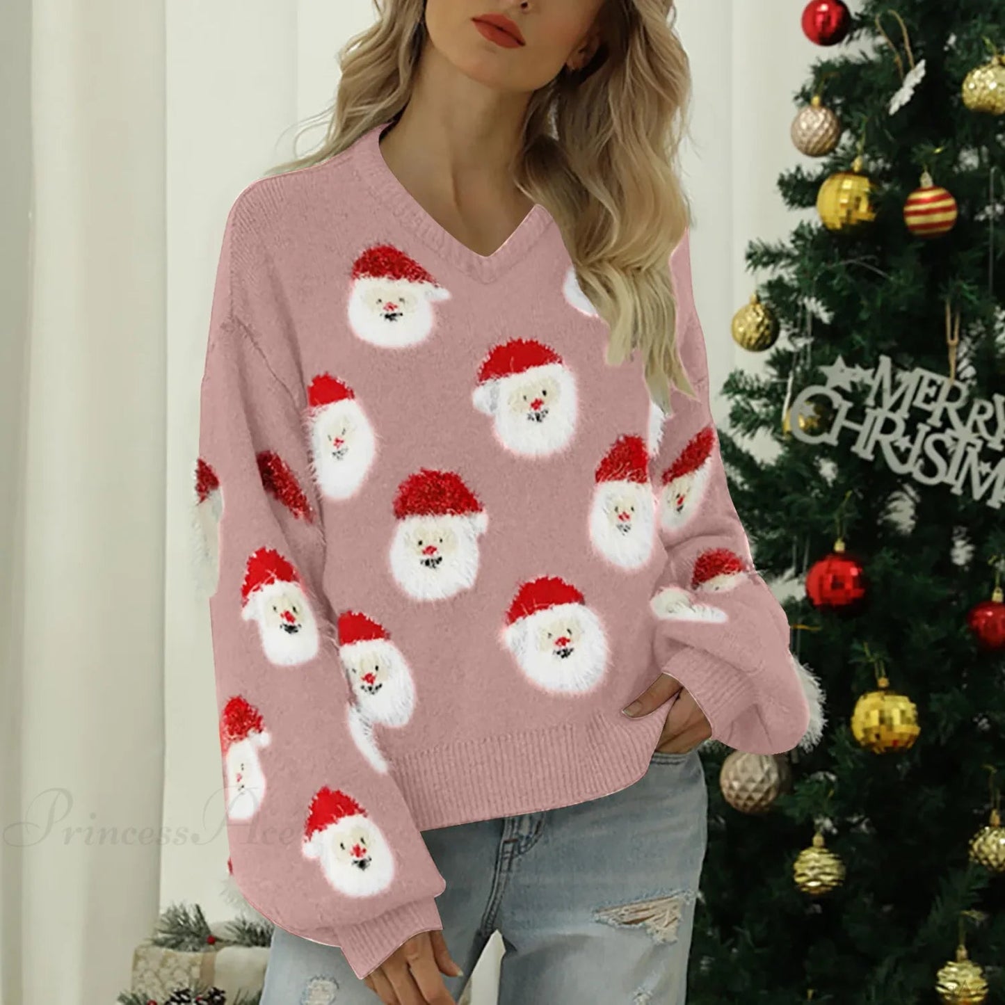 Crewneck Soft Loose Pullover Autumn Winter Christmas Christmas Sweater