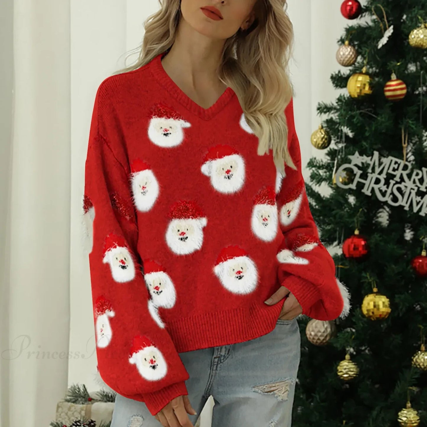Crewneck Soft Loose Pullover Autumn Winter Christmas Christmas Sweater