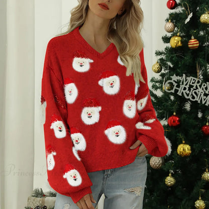 Crewneck Soft Loose Pullover Autumn Winter Christmas Christmas Sweater