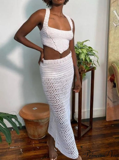 Crochet Knit Granny Square Patterns Classic Slip Mini Dress - Burgundy