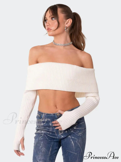 Crop Sweater and Long-sleeved Comfortable Chest-wrapped Top Woolen Sweater