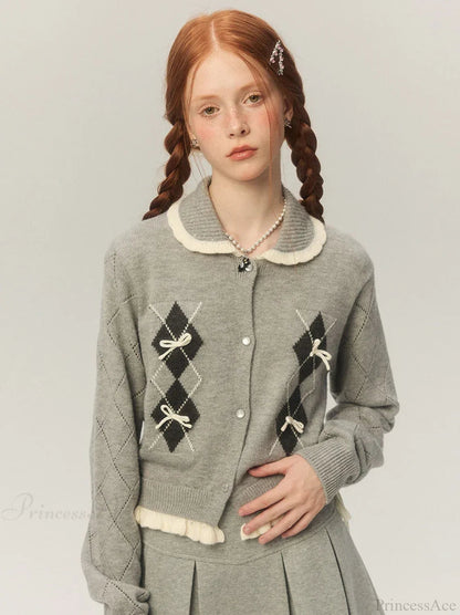 Cropped Bow Aesthetic Cardigan