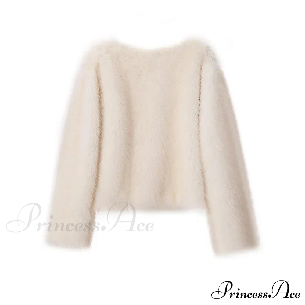 Cropped Faux Stylish Fur Coat