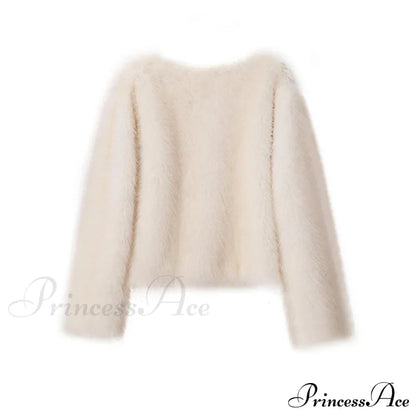 Cropped Faux Stylish Fur Coat