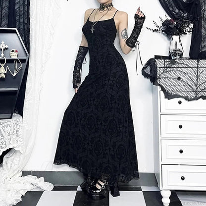 Cross Grouping Net Celebration Maxi Dress