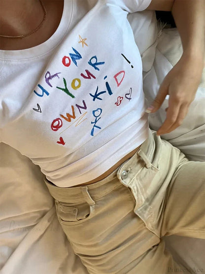 Letter Print Crop Top T-shirt