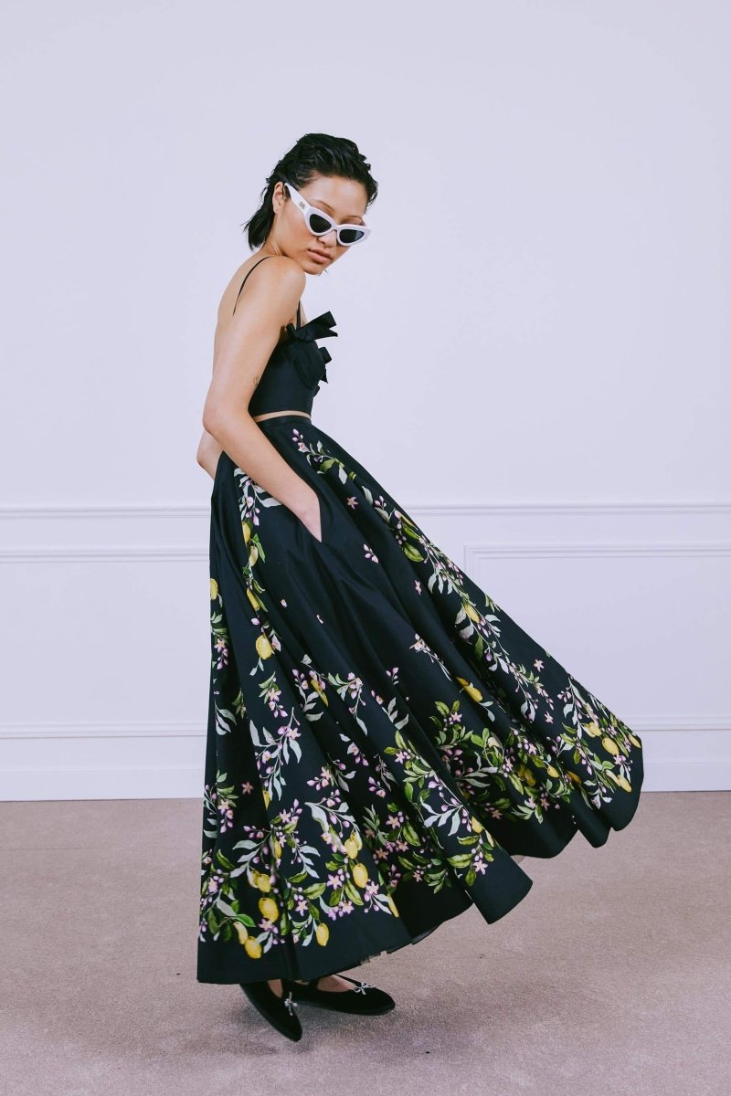 Cynthia Printed Bowknot Midi Dress